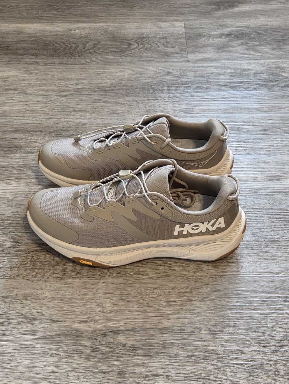 HOKA Transport Sneakers Men's 10.5 NWOB Vibram Beige Walking Shoes.
